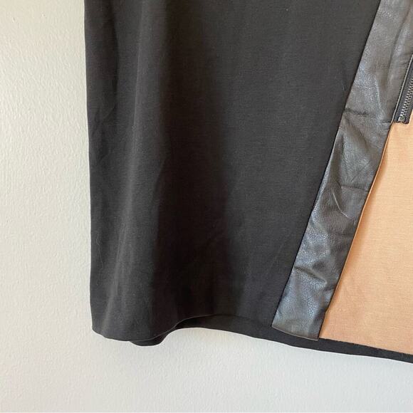 Eci New York Color Block Faux Leather A-Line Skirt - Picture 5 of 9